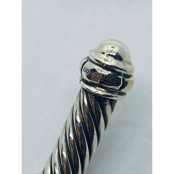 David Yurman Sterling Silver 18K 750 Gold 4mm Dome Bracelet 6.75" - Picture 7 of 9